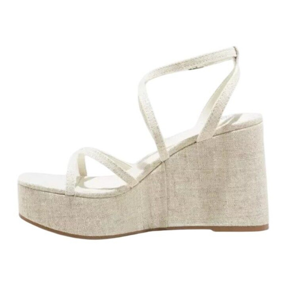 Wild Fable Womens Ronnie Strappy Platform Wedge Heels White Memory Foam US 10 - Picture 2 of 5